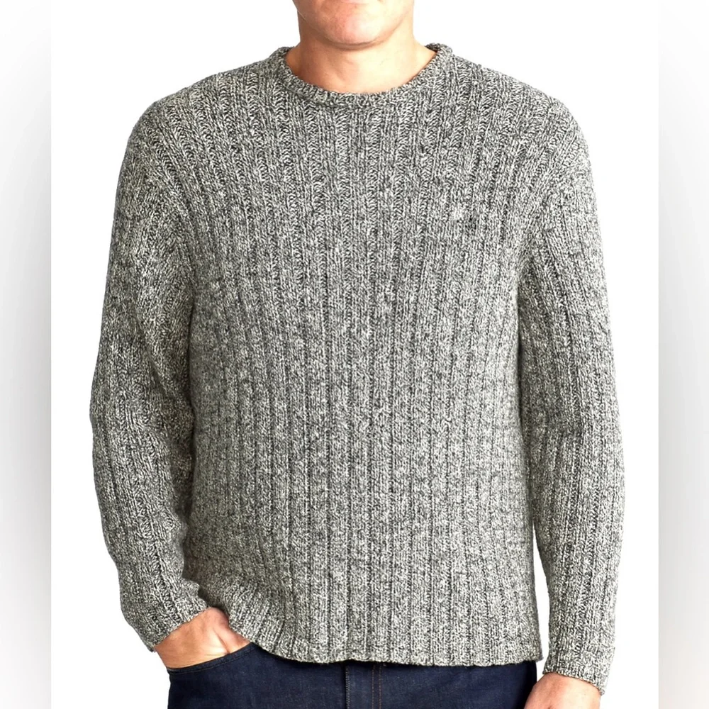 Vintage Polo Ralph Lauren Cable Knit Sweater Salt‎ & pepper Heavyweight Large
